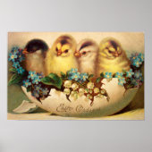 CHICKENS WITH FLOWERS IN EASTER EGG POSTER (Vorne)
