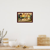 CHICKENS WITH FLOWERS IN EASTER EGG POSTER (Küche)