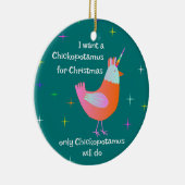 Chickopotamus für Weihnachten, Huhn-Einhorn Keramik Ornament (Rechts)