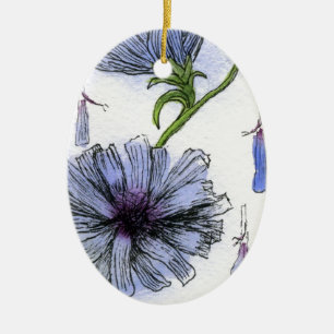 "Chickory"-Blumenzierkunst Keramikornament