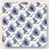 "Chickory Tiled Pattern" Blumenmuster-Untersetzer Untersetzer (Vorderseite)