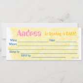 Chicks 1 Kinderdusche Einladung (Rückseite)