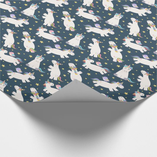 *~* Chicks auf Unicorns Sternennacht Geschenkpapier (Ecke)
