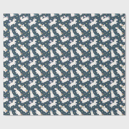 *~* Chicks auf Unicorns Sternennacht Geschenkpapier (Flach)