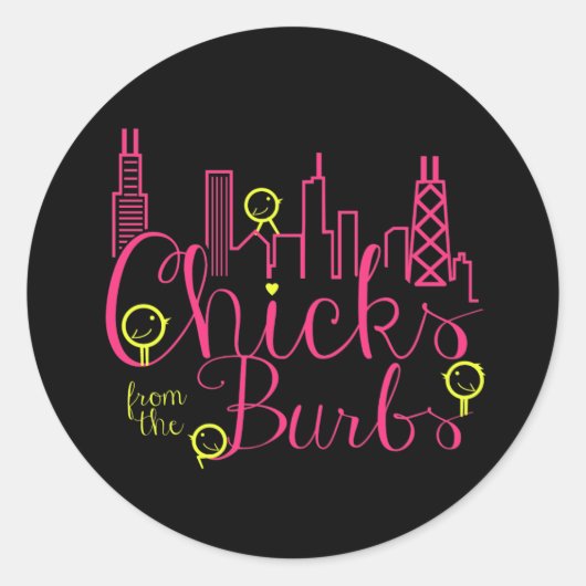 Chicks aus Burbs Stickers Black BG (Vorderseite)