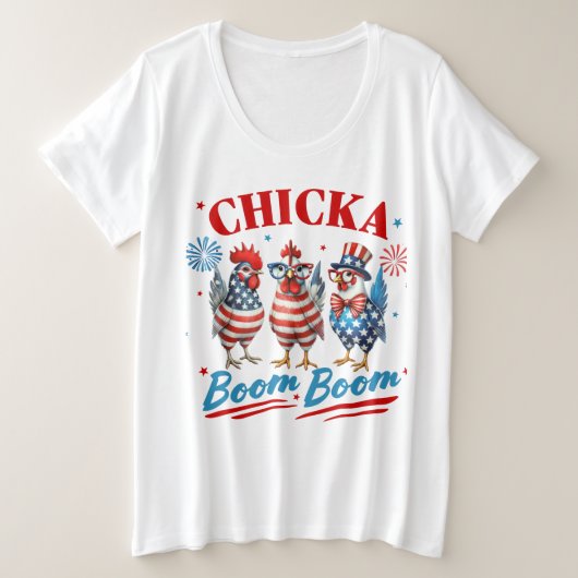 Chicks Boom Boom Große Größe T-Shirt (Design vorne)