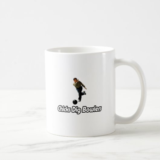 Chicks Dig Bowlers Kaffeetasse (Rechts)