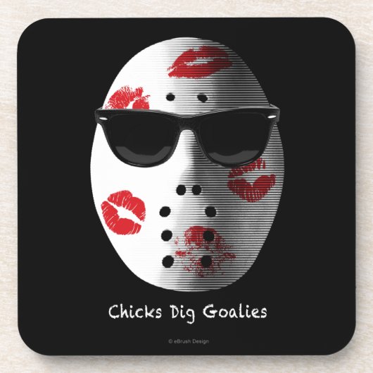 Chicks Dig Goalies Untersetzer (Vorderseite)