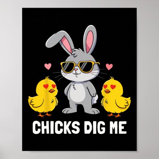 Chicks Dig Me Easter Toddler Boys Men Happy Easter Poster (Vorne)