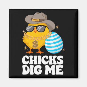 Chicks Dig Me Funny Happy Ostersonntag Outfit Wom Magnet