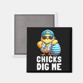 Chicks Dig Me Funny Happy Ostertag Krankenschweste Magnet (Vorderseite/Rückseite)