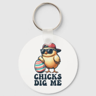 Chicks Dig Me Funny Oster Kleinkind Boys Men Kid H Schlüsselanhänger