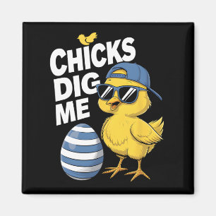 Chicks Dig Me Kleinkind Junge Osterjungen Jungen O Magnet