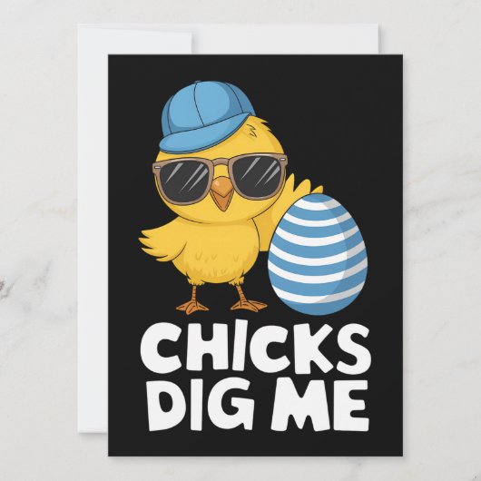 Chicks Dig Me Osterfest Die sonnige Eierjagd Einladung (Vorderseite)