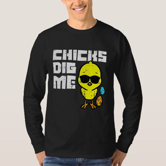 Chicks Dig Me Sonnenbrille Coole Kleinkinder Oster T-Shirt (Vorderseite)