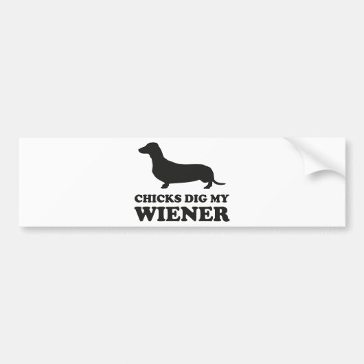 Chicks Dig Meine Dackel Autoaufkleber (Vorne)