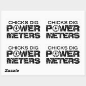 Chicks Dig Power Meters Rechteckiger Aufkleber (Blatt)