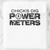 Chicks Dig Power Meters Rechteckiger Aufkleber (Tasche)