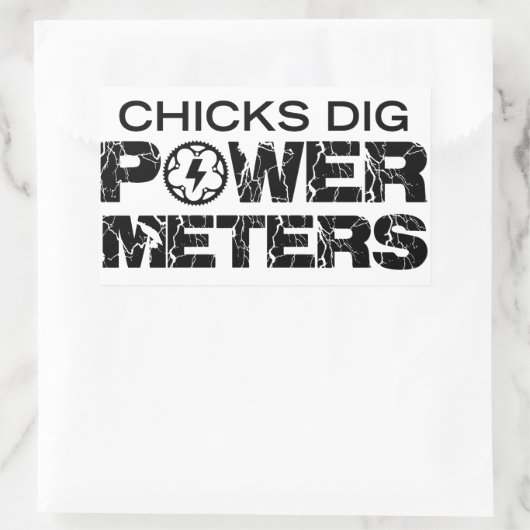 Chicks Dig Power Meters Rechteckiger Aufkleber (Tasche)