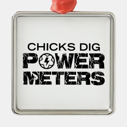Chicks Dig Power Meters Silbernes Ornament (Vorne)