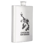 Chicks Dig Rim Brakes Flachmann (Rechts)