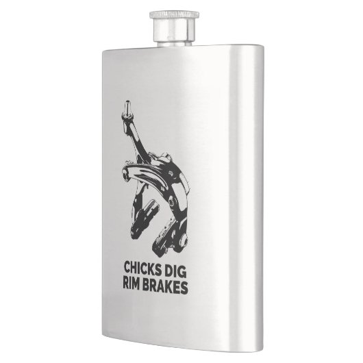 Chicks Dig Rim Brakes Flachmann (Links)
