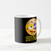 "CHICKS DIG SCARS" lustige Emoji Kaffeetasse (VorderseiteRechts)