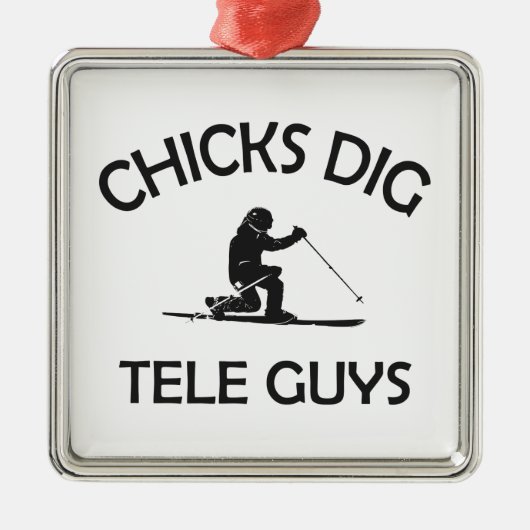 Chicks Dig Tele Typ Ornament Aus Metall (Vorne)