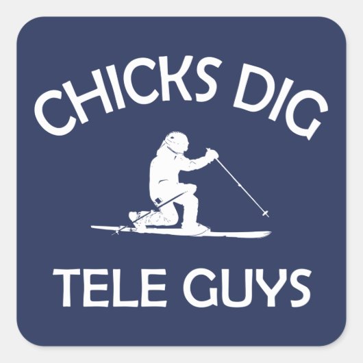 Chicks Dig Tele Typ Quadratischer Aufkleber (Vorderseite)