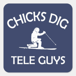 Chicks Dig Tele Typ Quadratischer Aufkleber