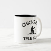 Chicks Dig Tele Typ Zweifarbige Tasse (VorderseiteRechts)