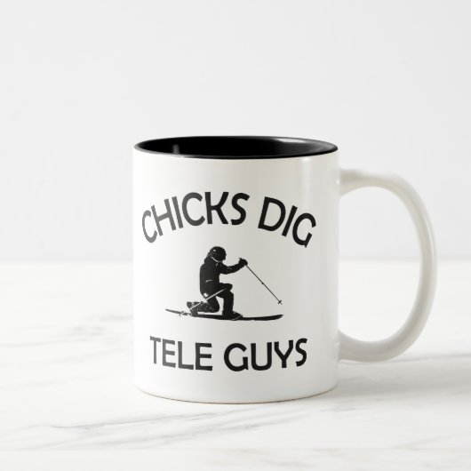 Chicks Dig Tele Typ Zweifarbige Tasse (Rechts)