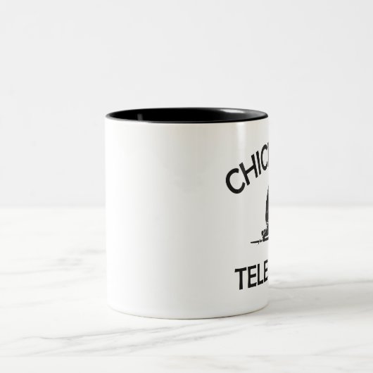 Chicks Dig Tele Typ Zweifarbige Tasse (Mittel)