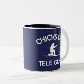 Chicks Dig Tele Typ Zweifarbige Tasse (VorderseiteRechts)