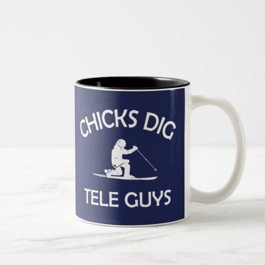 Chicks Dig Tele Typ Zweifarbige Tasse (Rechts)