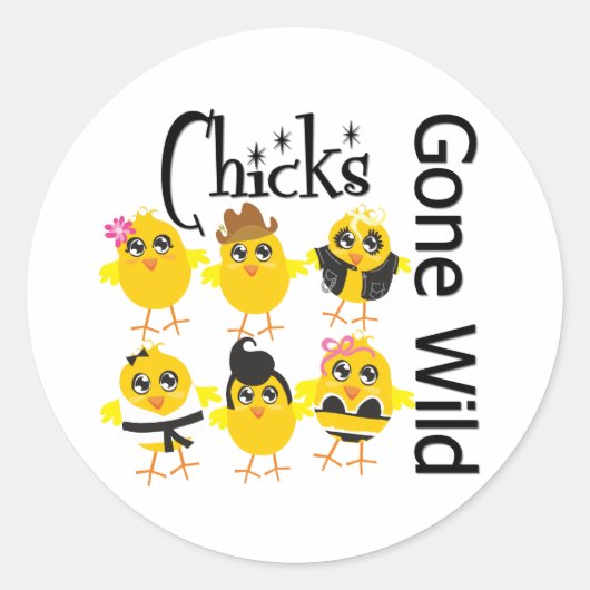 Chicks Gone Wild Runder Aufkleber (Vorderseite)