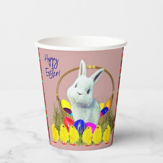 Chicks Happy Oaster Bunny Paper Cups Pappbecher (Vorderseite)
