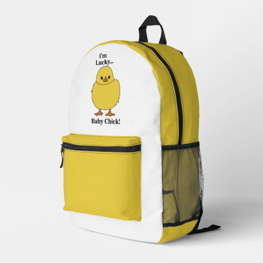 Chicks Ich bin ein glücklicher Baby Chick Bedruckter Rucksack (Rückseitige Ecke Rechts)