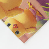 Chicks in Barnyard Happy Spring  Fleecedecke (Ecke)