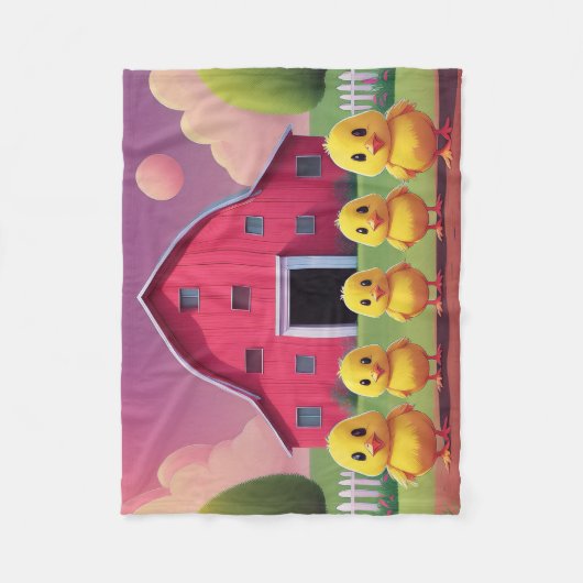Chicks in Barnyard Happy Spring  Fleecedecke (Vorderseite)