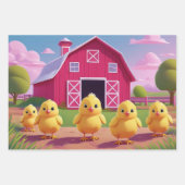Chicks in Barnyard Happy Spring Geschenkpapier Set (Vorderseite 2)