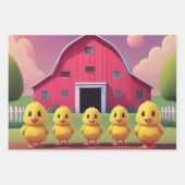 Chicks in Barnyard Happy Spring  Geschenkpapier Set (Vorderseite 3)