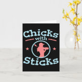 Chicks mit Sticks Golf Club Karte (Gelbe Blume)