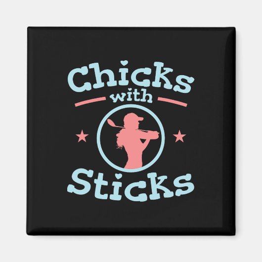 Chicks mit Sticks Golf Club Magnet (Vorne)