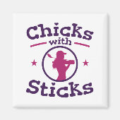 Chicks mit Sticks Golf Golf Golfer Frauen Magnet (Vorne)