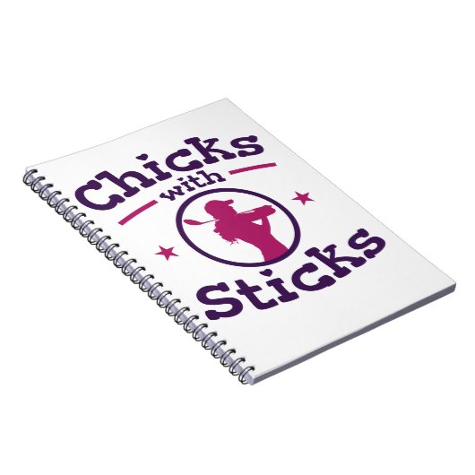 Chicks mit Sticks Golf Golf Golfer Frauen Notizblock (Rechte Seite)