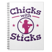 Chicks mit Sticks Golf Golf Golfer Frauen Notizblock (Vorderseite)