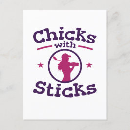 Chicks mit Sticks Golf Golf Golfer Frauen Postkarte
