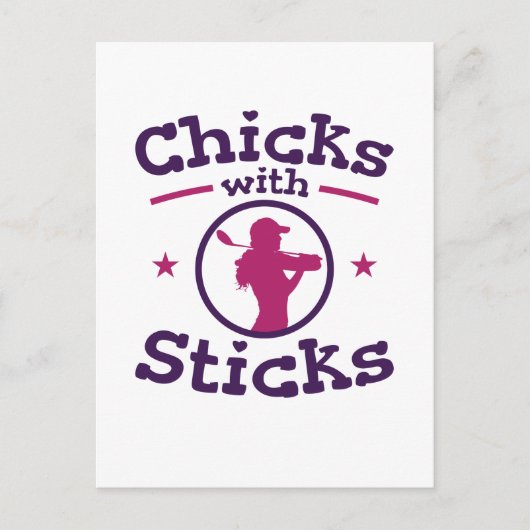 Chicks mit Sticks Golf Golf Golfer Frauen Postkarte (Vorderseite)