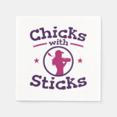 Chicks mit Sticks Golf Golf Golfer Frauen Serviette (Vorderseite)